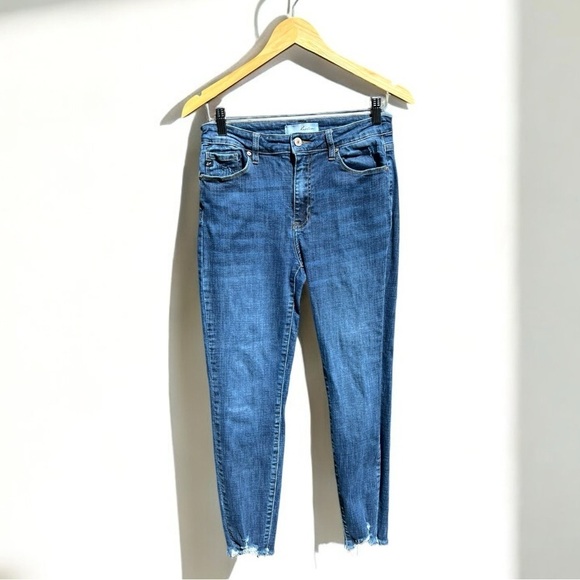 🌻Kancan Mid Rise Distressed Ankle Skinny Blue Jeans KC7274D Size 11/29 - Picture 1 of 9